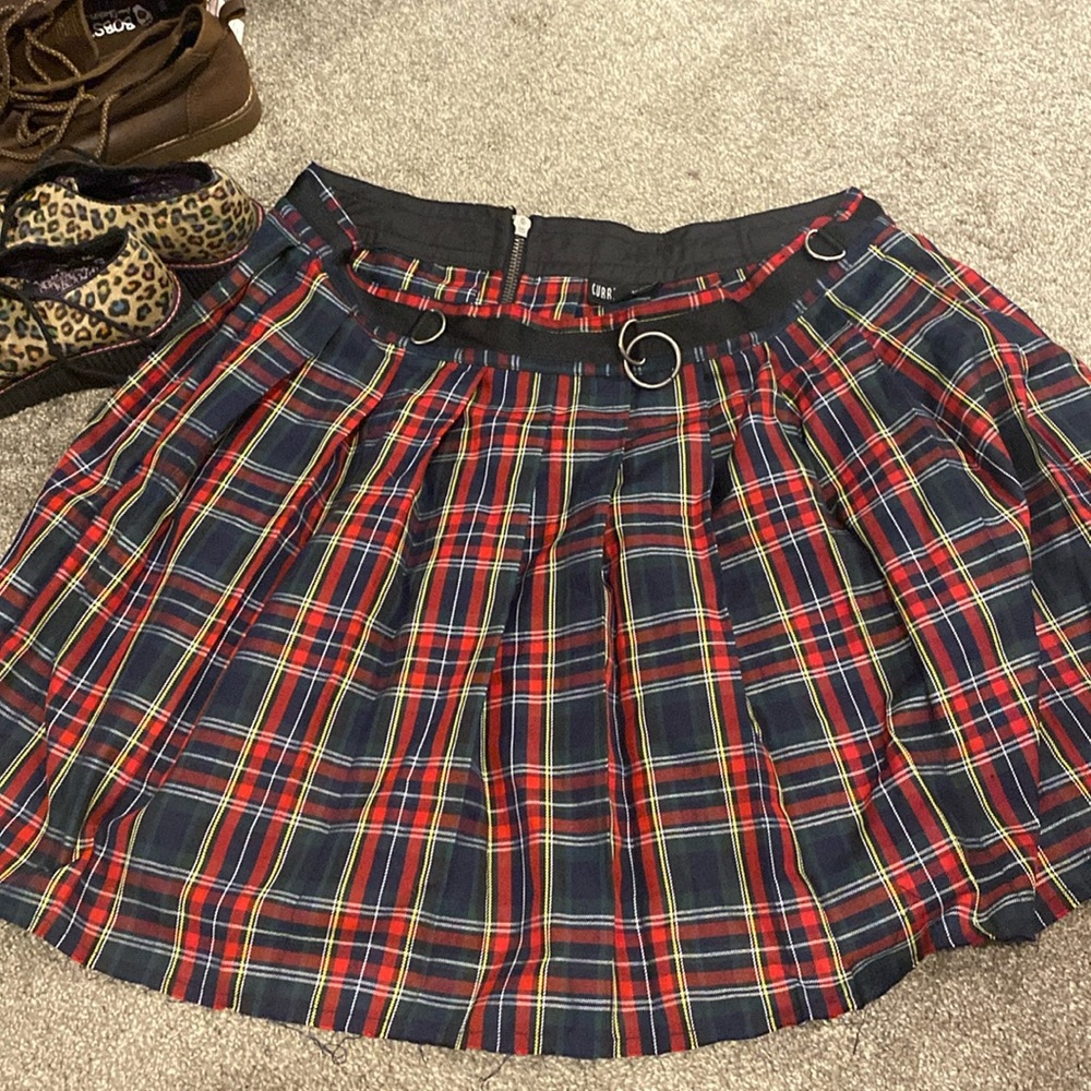 Current mood plaid skirt